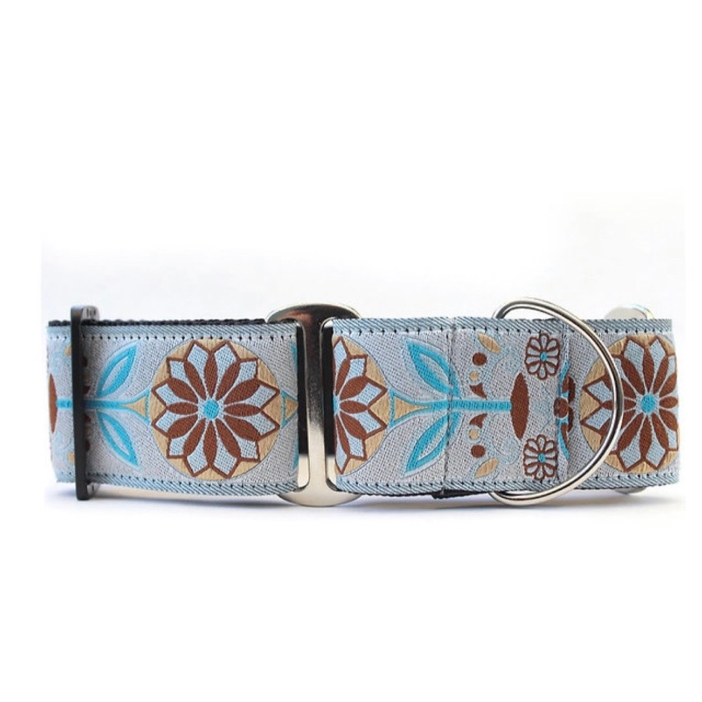 Beautiful Handmade Martingale Dog Collar 2” wide Sz. med